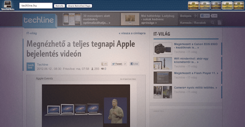 Nézzen weboldalakat múlt századi köntösben!
