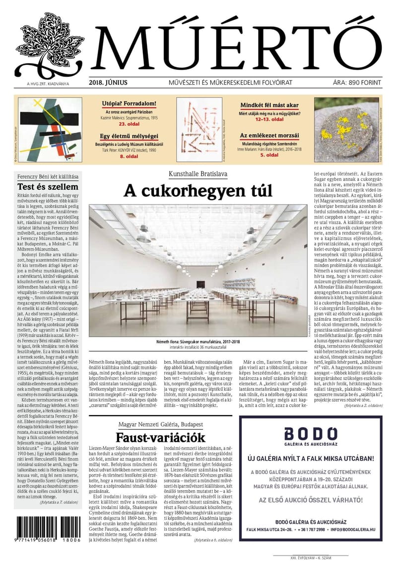 Megjelent a Műértő 2018 júniusi lapszáma
