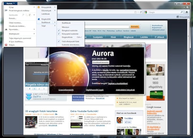 Letölthető a Firefox 8 Aurora