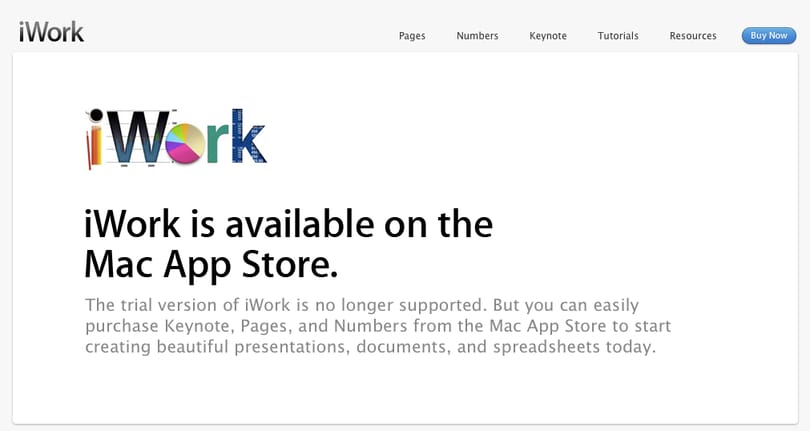 Eltüntette az Apple az iWork és az Aperture próbaverzióit