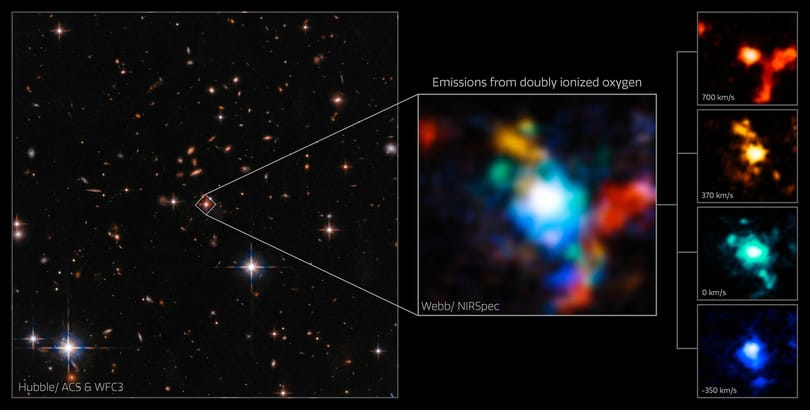 11,5 milliárd évre nézett vissza a James Webb űrtávcső, lefotózott három furcsa galaxist