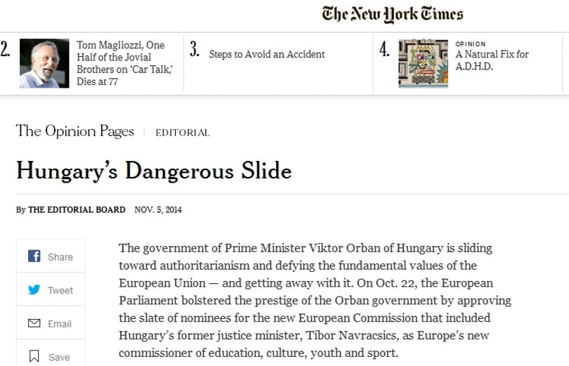 Keményen nekiment az Orbán-kormánynak a New York Times