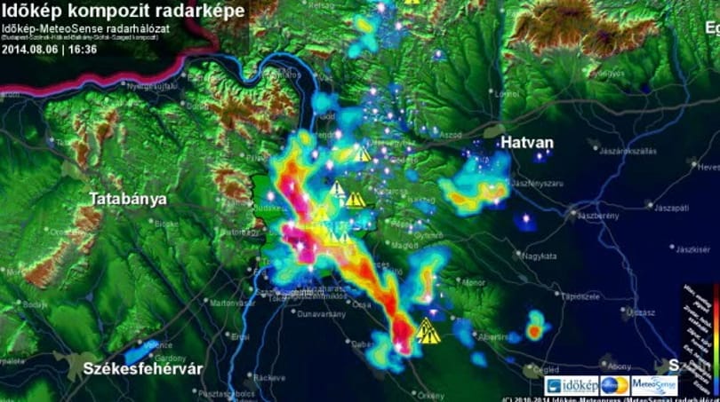 Vörös foltként csapott le a vihar Budapestre – radarkép