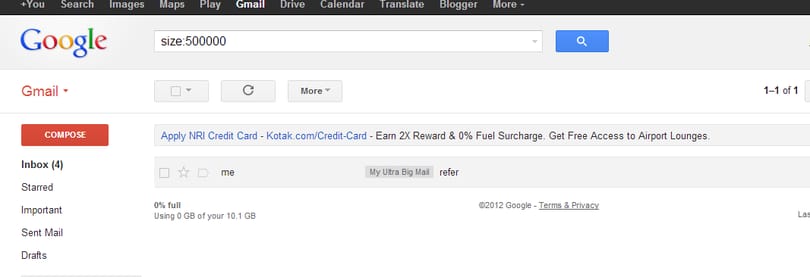 Egy titkos Gmail-funkció: levélszűrés méret alapján