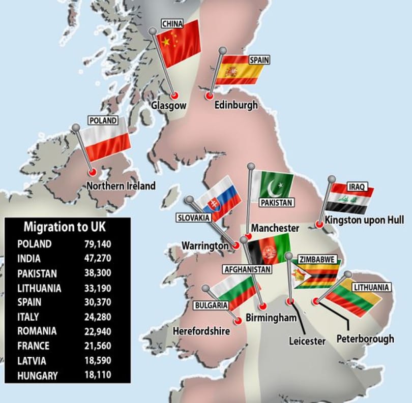 A magyarok is felkerültek a britek bevándorlási térképére
