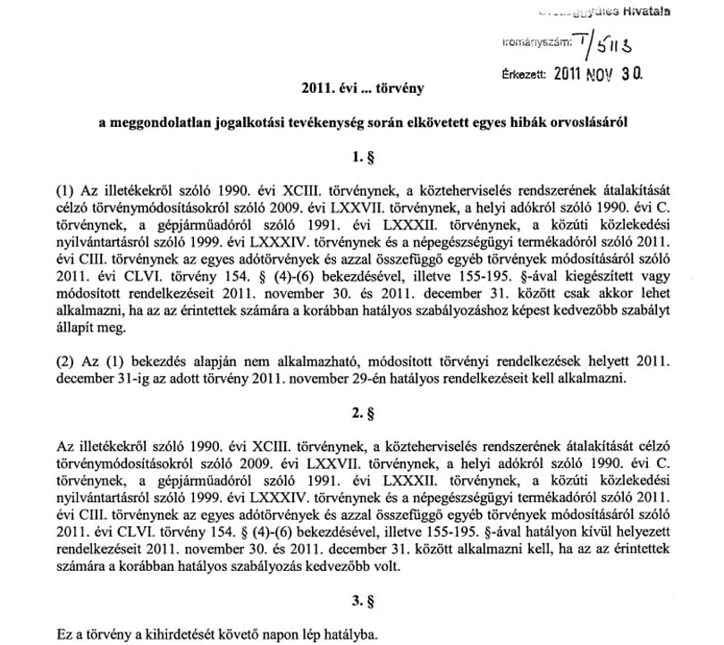 Helyesbítik a Magyar Közlönyt, egyetlen adó sem lép korábban hatályba