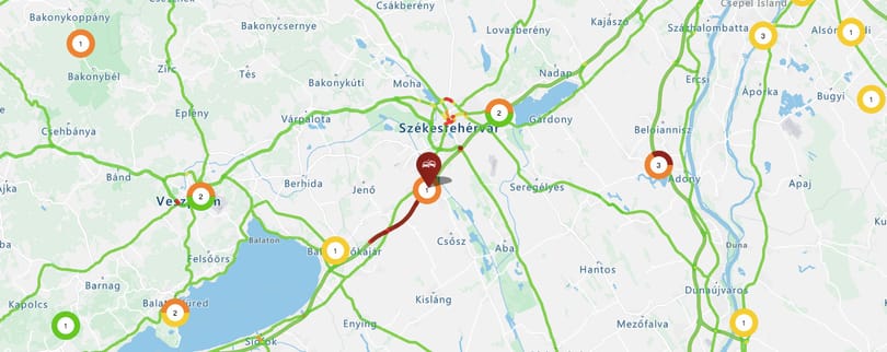 Több kilométeres torlódás alakult ki az M7-esen Polgárdinál