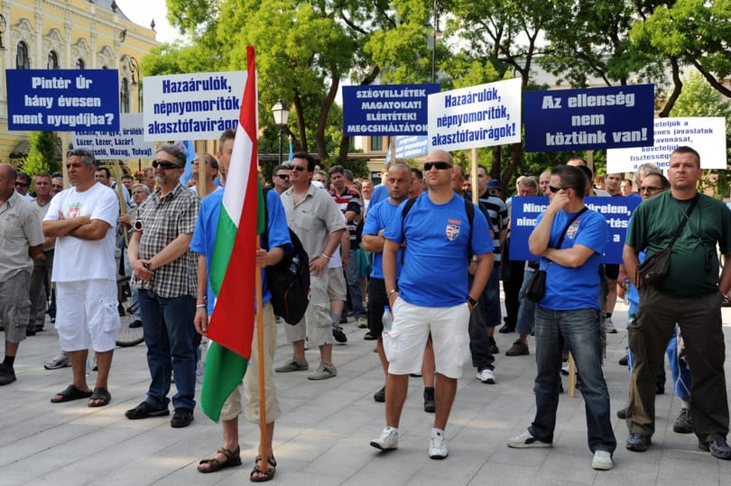 Hódmezővásárhelyen tüntetett a TMRSZ