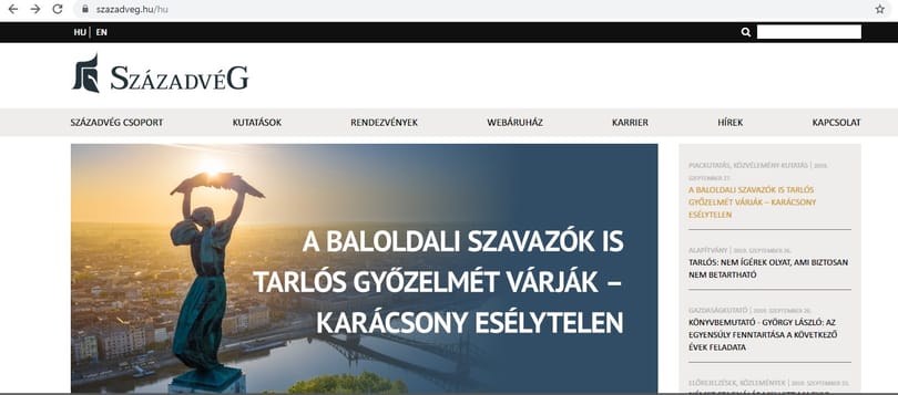 Karácsony esélytelen – hirdeti még mindig a Századvég honlapja