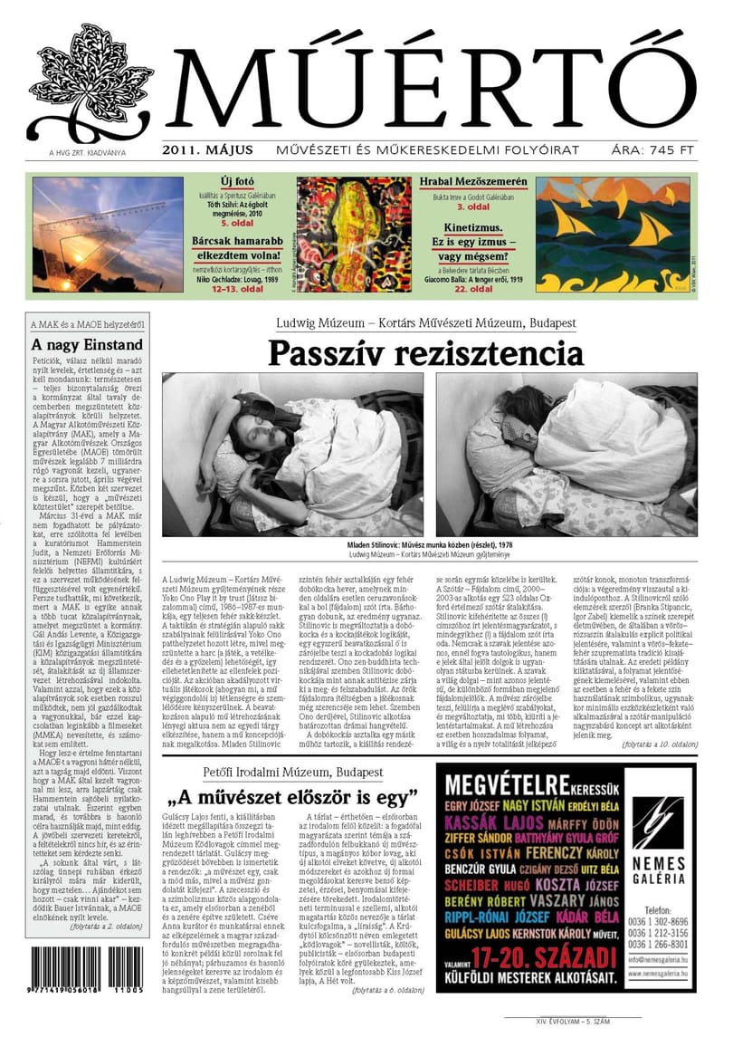 Megjelent a Műértő májusi száma