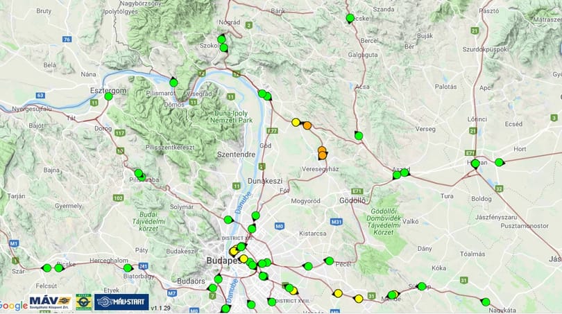 Késnek a vonatok a Budapest–Veresegyház–Vác vonalon
