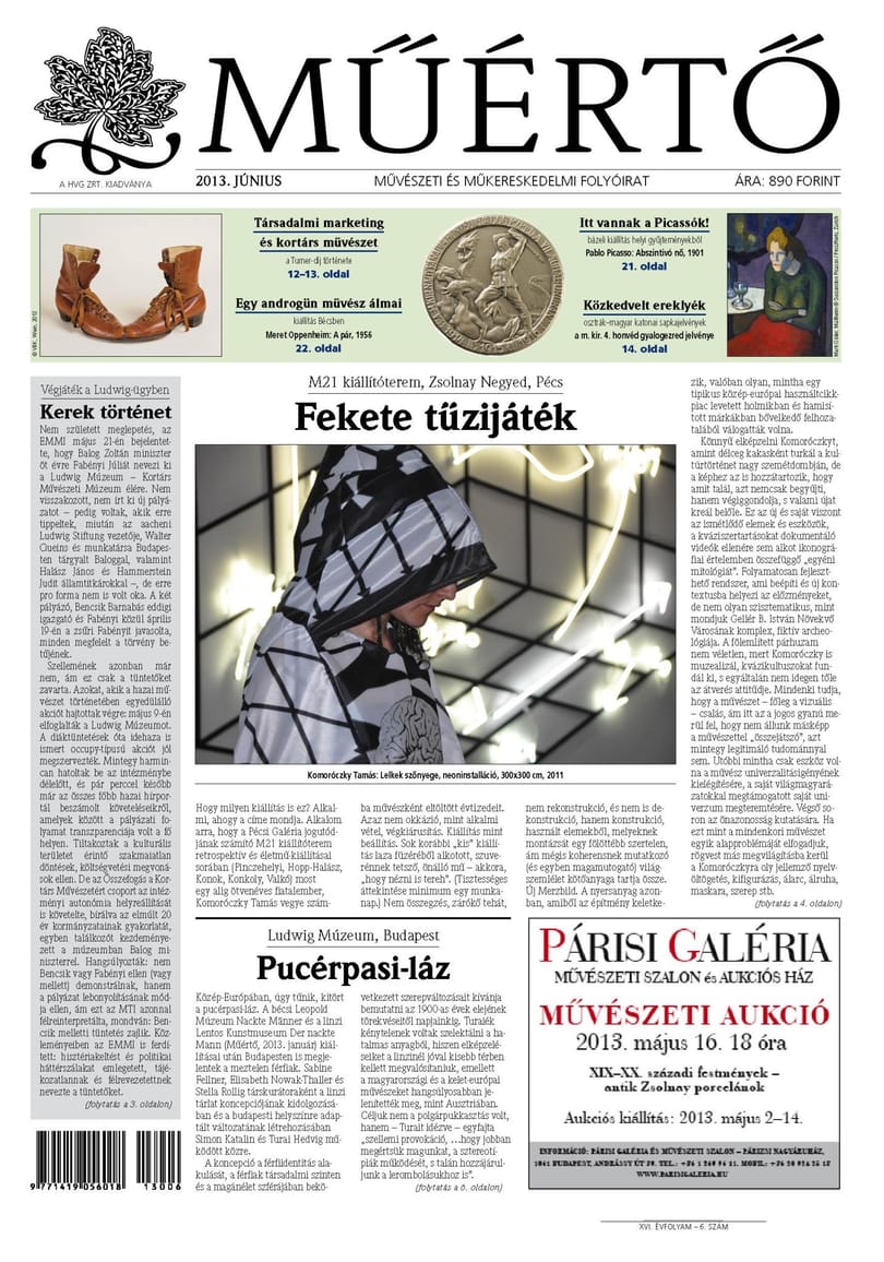 Megjelent a Műértő júniusi lapszáma
