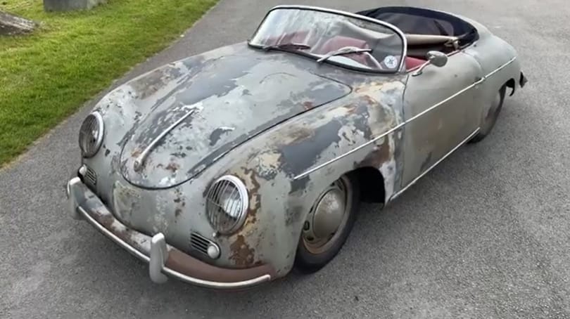 Rozsdás, de milliókat ér: 63 év után került elő egy Porsche 356 Speedster