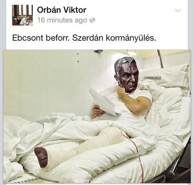 Fotók: Orbán kórházban, beindult a mémgyár