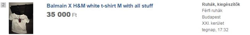 A H&M-hisztéria folytatása: már az Ebayen is csencselnek a cuccokkal