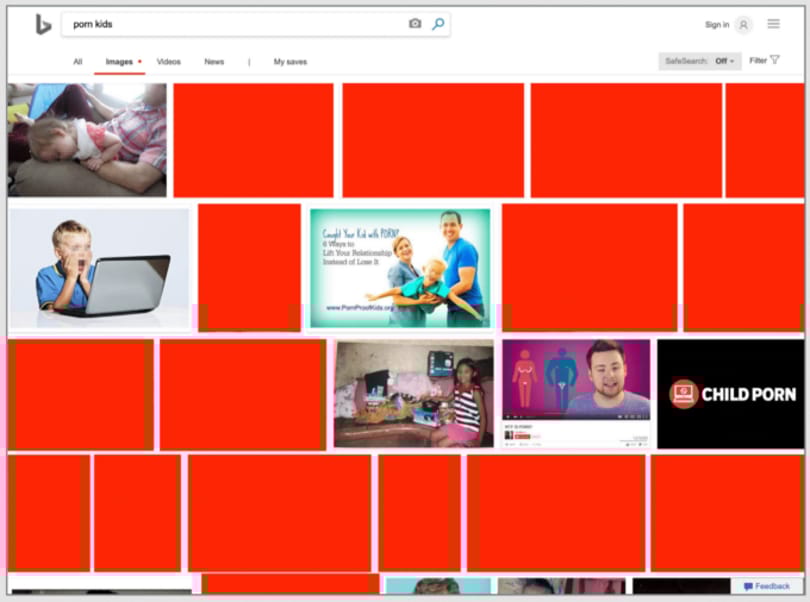 Gyermekpornót jelenített meg (és ajánlott) a felhasználóknak a Microsoft Bing keresője