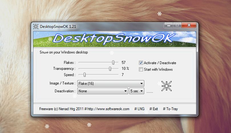 Látványos, animált havazás a Windows Asztalára, ingyen!