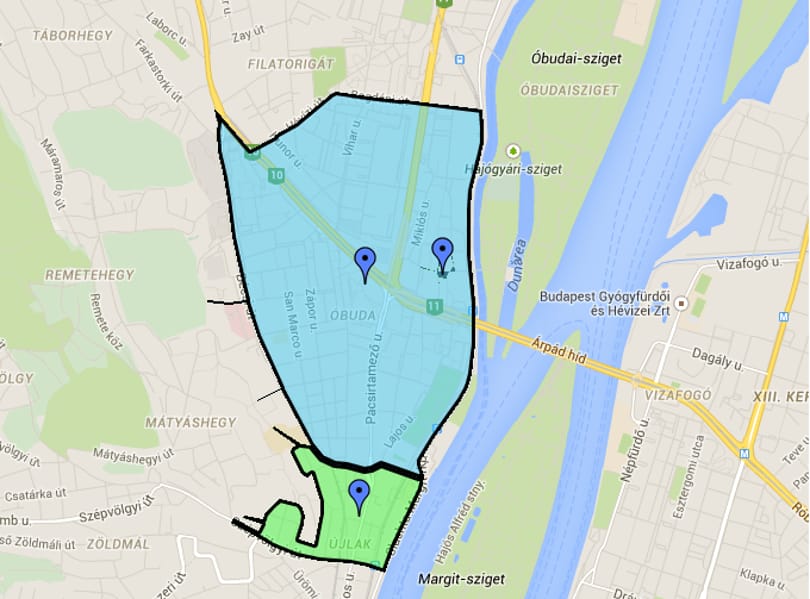 Térkép: Egészen a Bogdáni útig fizetni kell a parkolásért Óbudán