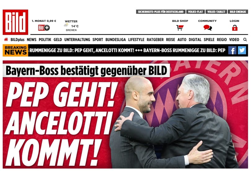 München: Guardiola megy, Ancelotti jön