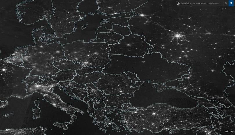 Az űrből csak egy sötét folt Ukrajna