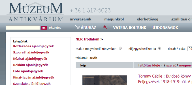 Kultúrharc? Egy antikváriumban már külön csoportja lett a NER-irodalomnak