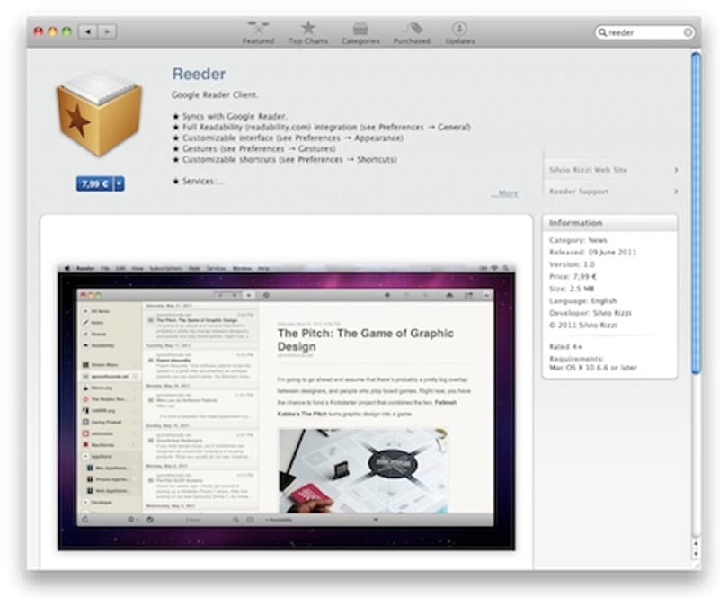 Letölthető a végleges Reeder a Mac App Store-ból