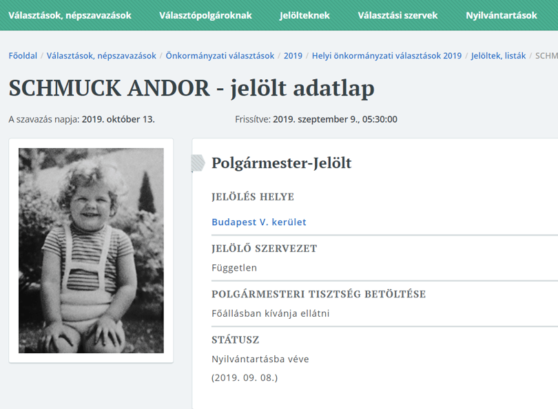 Schmuck Andor összekeverhette a Facebook-oldalát a választási adatlapjával