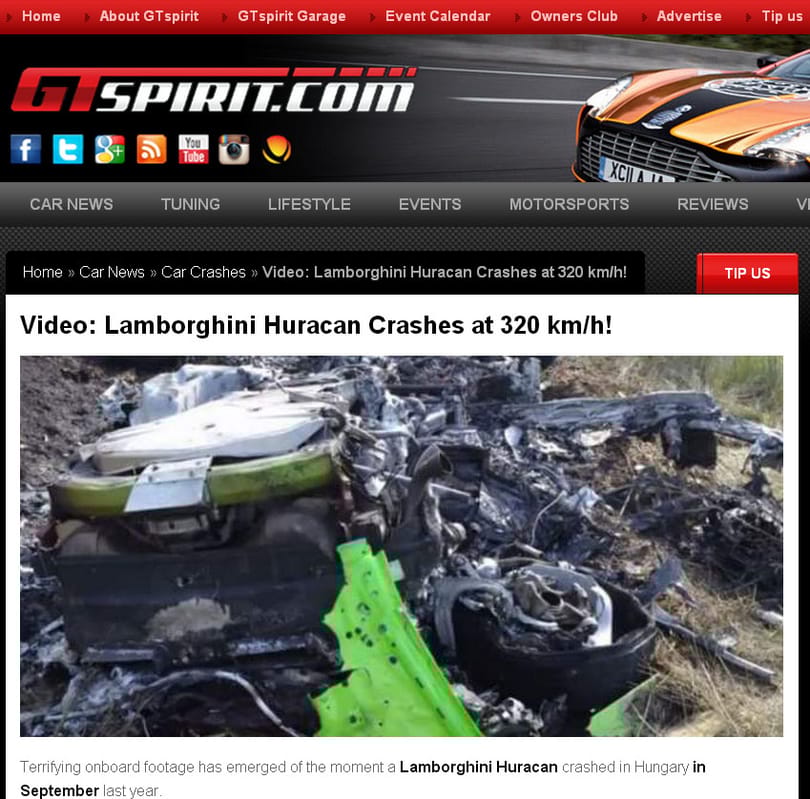 Világszenzáció az M7-esen hazavágott Lamborghini