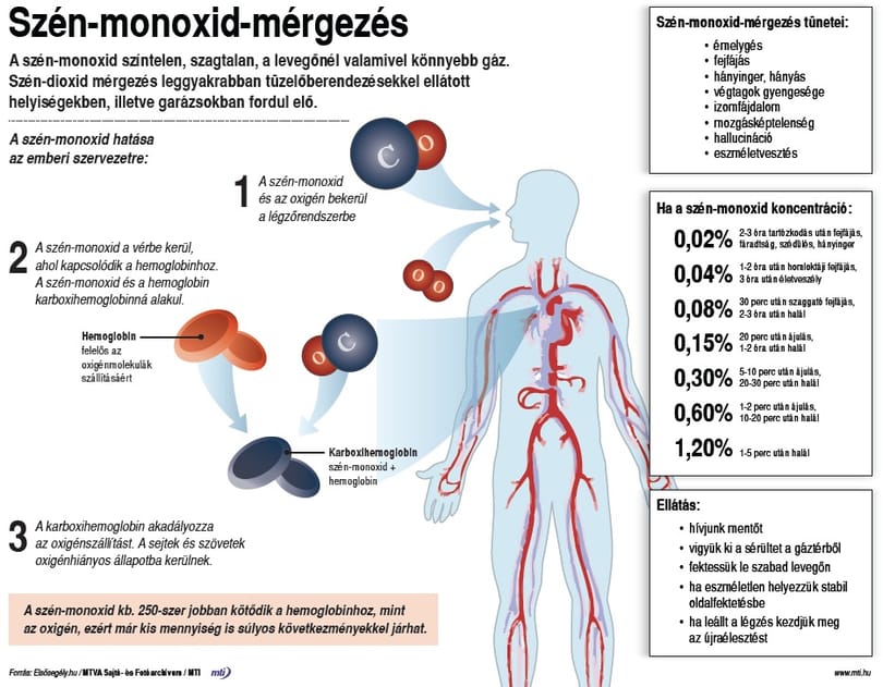 Már öt perc után ölhet a szén-monoxid