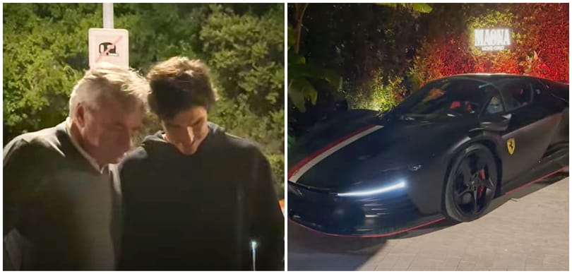 Leclerc egyedi Ferrariját még a ralivilágbajnok idősebb Sainz is alaposan megnézte – videó