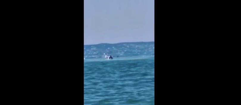 Videón a Balatonba zuhanó rendőrségi helikopter