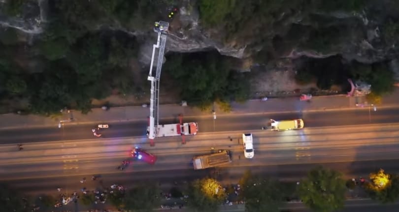 Videón a Gellért-hegyen sziklára esett túrázó mentése