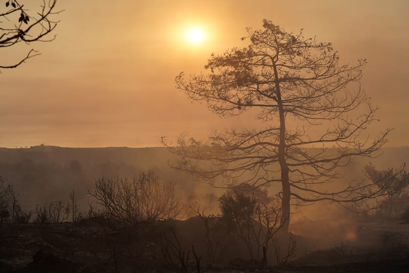 Bennégett az autójában két ember a ciprusi tűzvészben