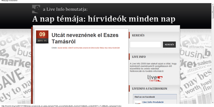 Utcát neveznének el Eszes Tamásról