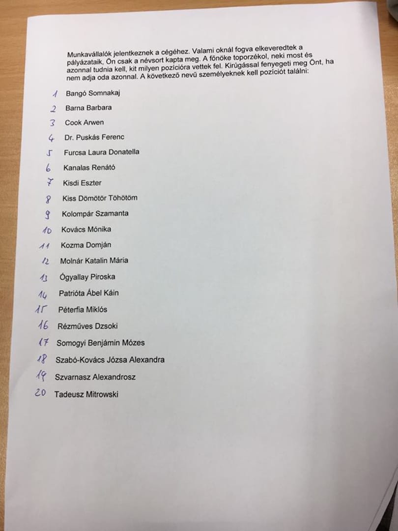 Kacsintósan rasszista feladatlapot kaptak a közgazdászok az Óbudai Egyetemen