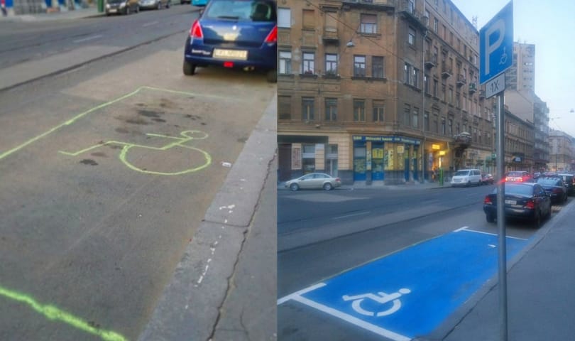 Megírtuk, hogy valaki csinált magának egy mozgássérült parkolóhelyet, erre már készült is egy hivatalos festés