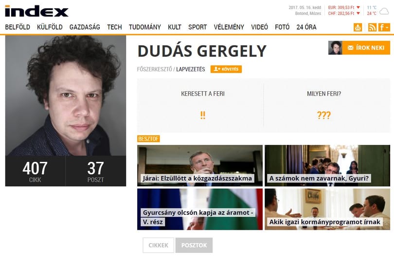 Új projektbe kezd az Index volt főszerkesztője, honlapja már visszaszámol