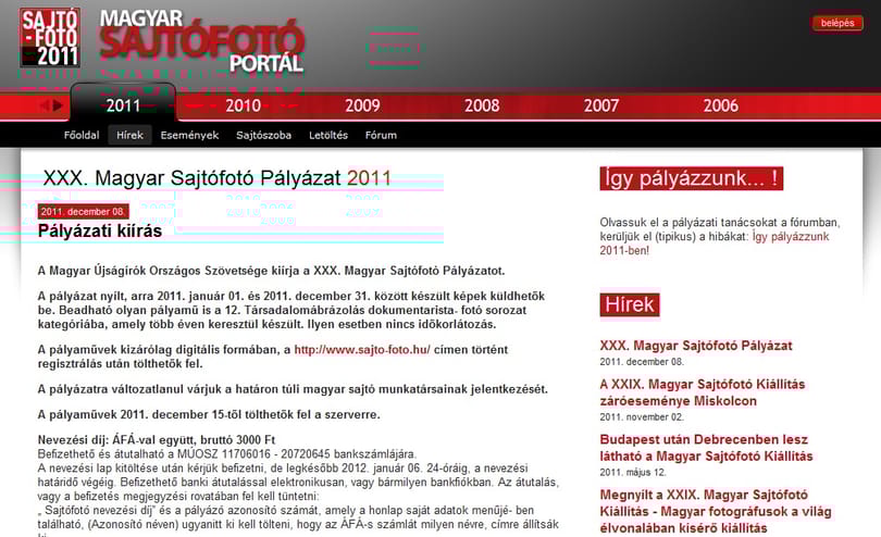 Indul a 30. Magyar Sajtófotó Pályázat