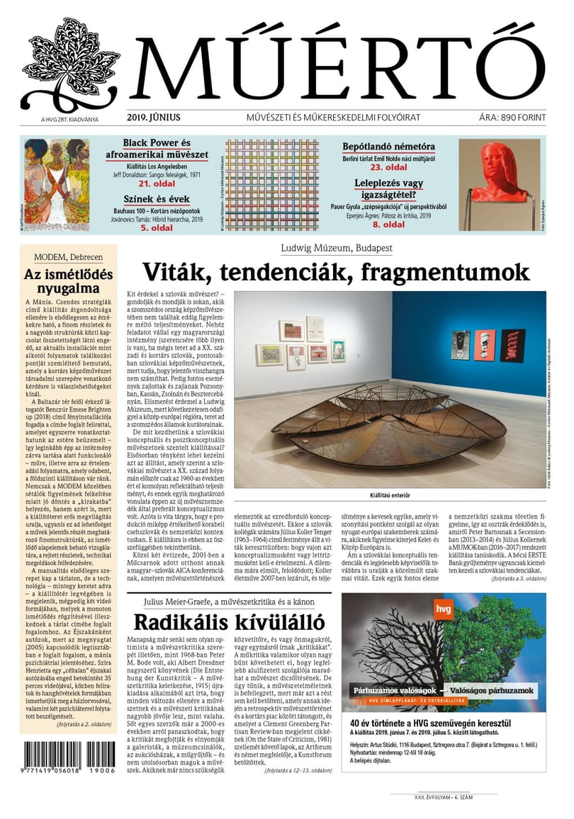 Megjelent a Műértő 2019 júniusi lapszáma