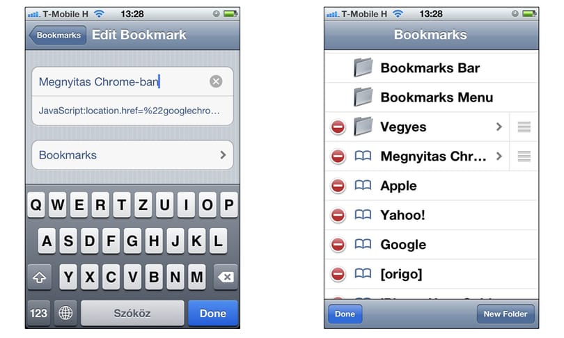 Link átküldése Safariból Chrome-ba az iPhone-on és az iPaden