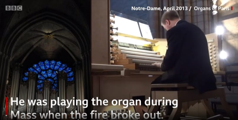 Megszólalt az orgonista, aki épp Notre-Dame-ban játszott, amikor kiütött a tűz