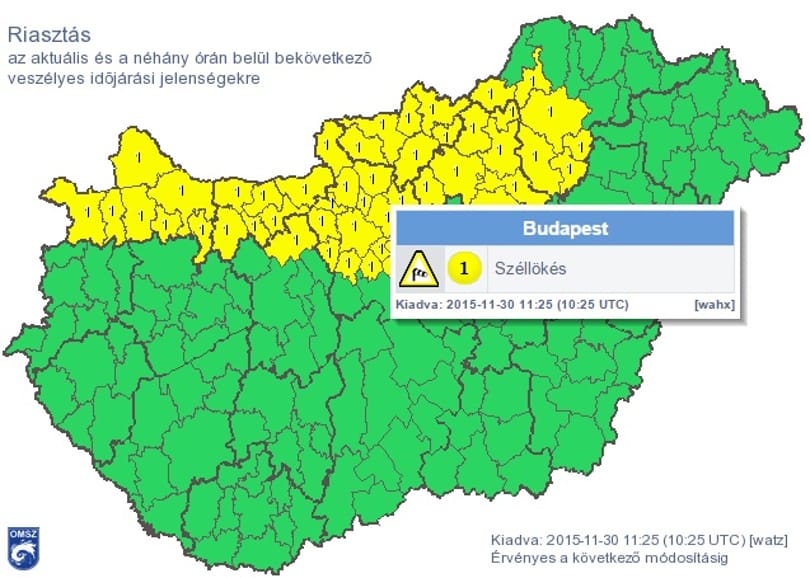 Riasztást adtak ki Budapestre is – térkép