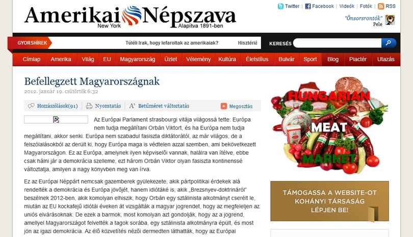Kiakadt a Fidesz az Amerikai Népszava cikke miatt