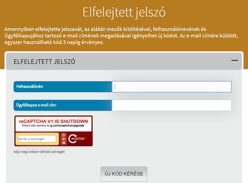 A jelszófrissítéssel is gond van az Ügyfélkapun