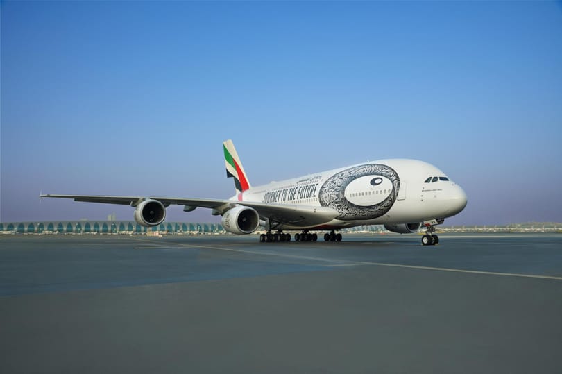 Óriási szem a jövőből: különleges festést kap az Emirates tíz Airbus A380-as repülője