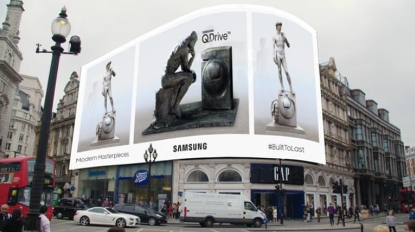 Érdekes ötlet: a világ legismertebb szobrai promózzák a Samsung mosógépét
