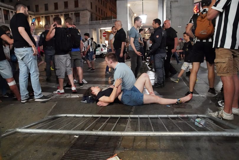 Videón a pillanat, amikor kitört a pánik Torinóban