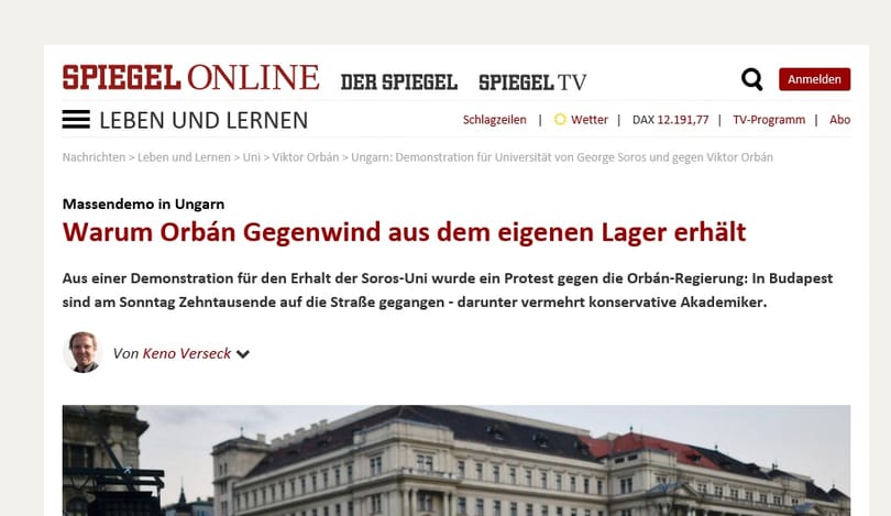 Spiegel: Orbánt ellenszél éri a saját táborában is