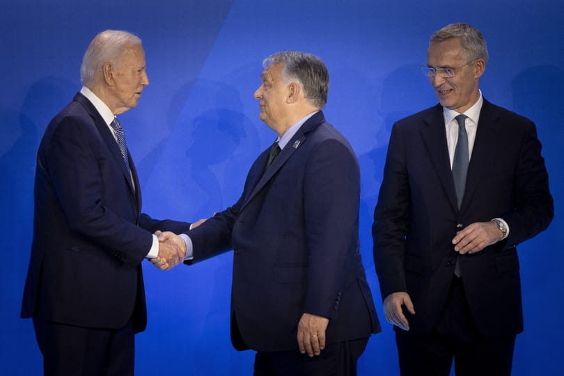 Így futott össze Orbán és Biden a NATO-csúcson - fotó