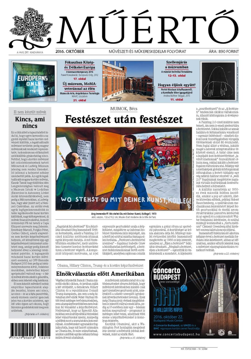 Megjelent a Műértő októberi lapszáma